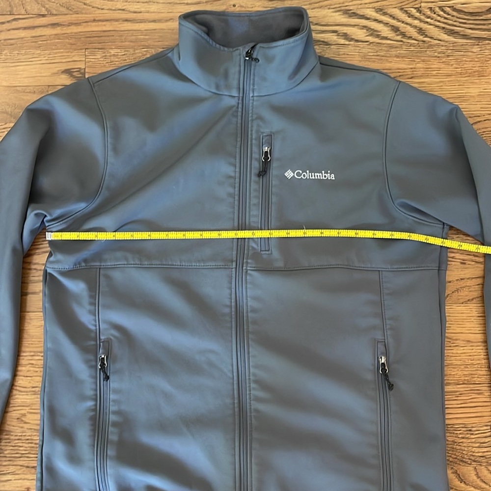 Columbia Jacket Mens Large Gray Ascender Soft Shell Full Zip Up Fleece Lined - Picture 2 of 7